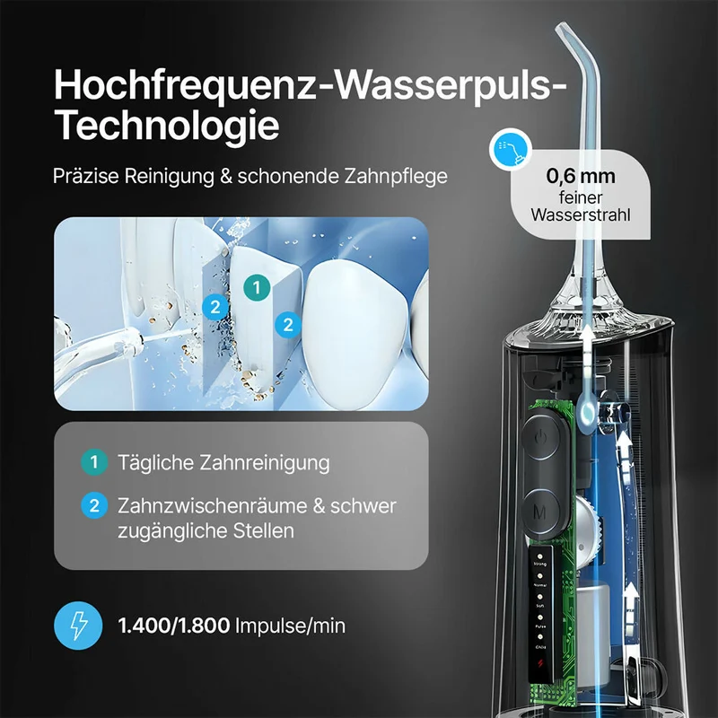 Oryzom ProFlow 2.0 - Tiefenreine Reinigung und gesundes Zahnfleisch dank präziser Wasserstrahl-Technologie