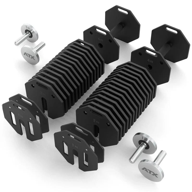ATX® Octa-Dumbbell-Set XL 2 x 36 kg + SZ-Stange + Storage