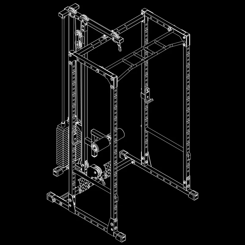 ATX® Power Rack PRX-520-XS mit Latzug 100 kg Steckgewichte - Höhe 215 cm