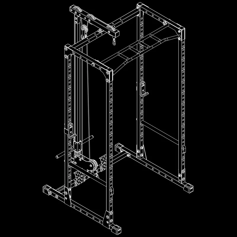 ATX® Power Rack PRX-520-XS mit Plate Load Latzug - Höhe 215 cm