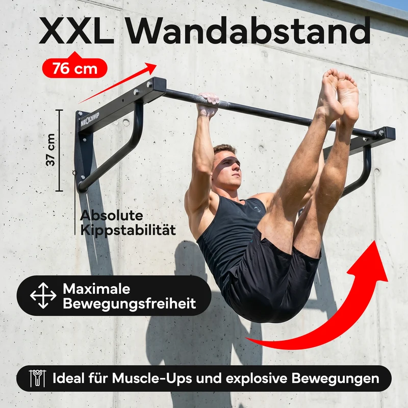 Klimmzugstange Wandmontage - 2-in-1 Klimmzugstation