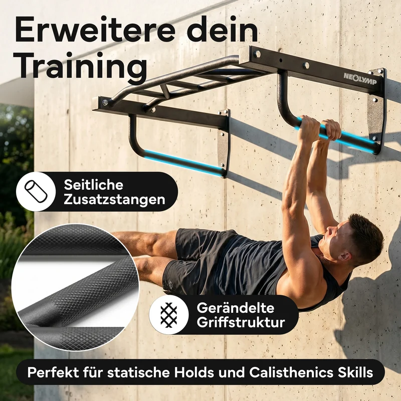 Klimmzugstange Wandmontage - 2-in-1 Klimmzugstation