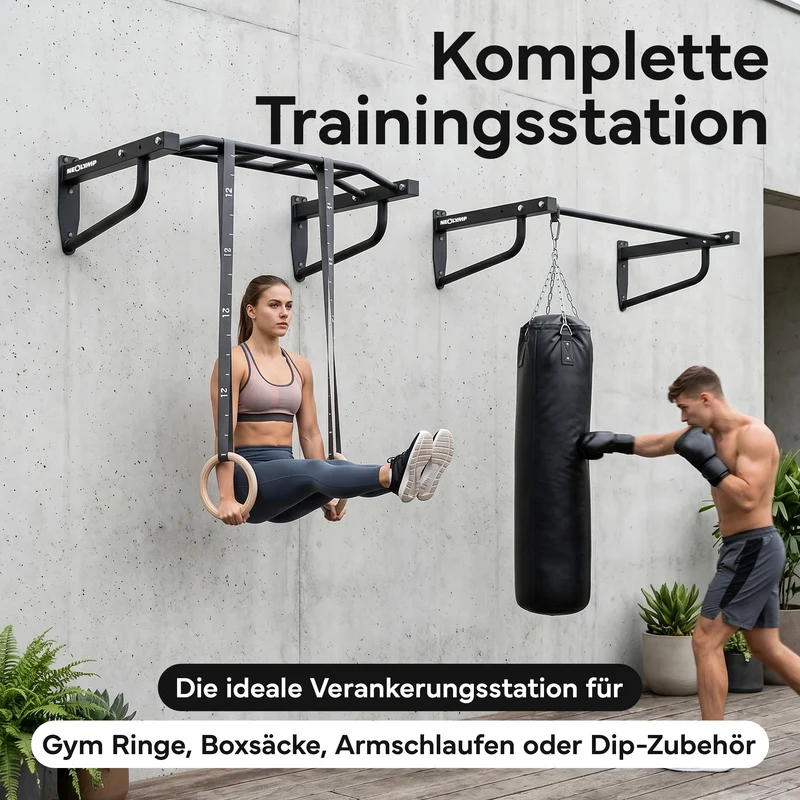 Klimmzugstange Wandmontage - 2-in-1 Klimmzugstation