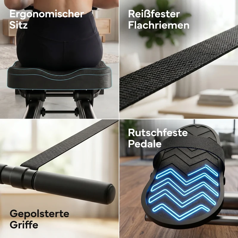 Rudergerät – Rudermaschine mit 32 Widerstandsstufen