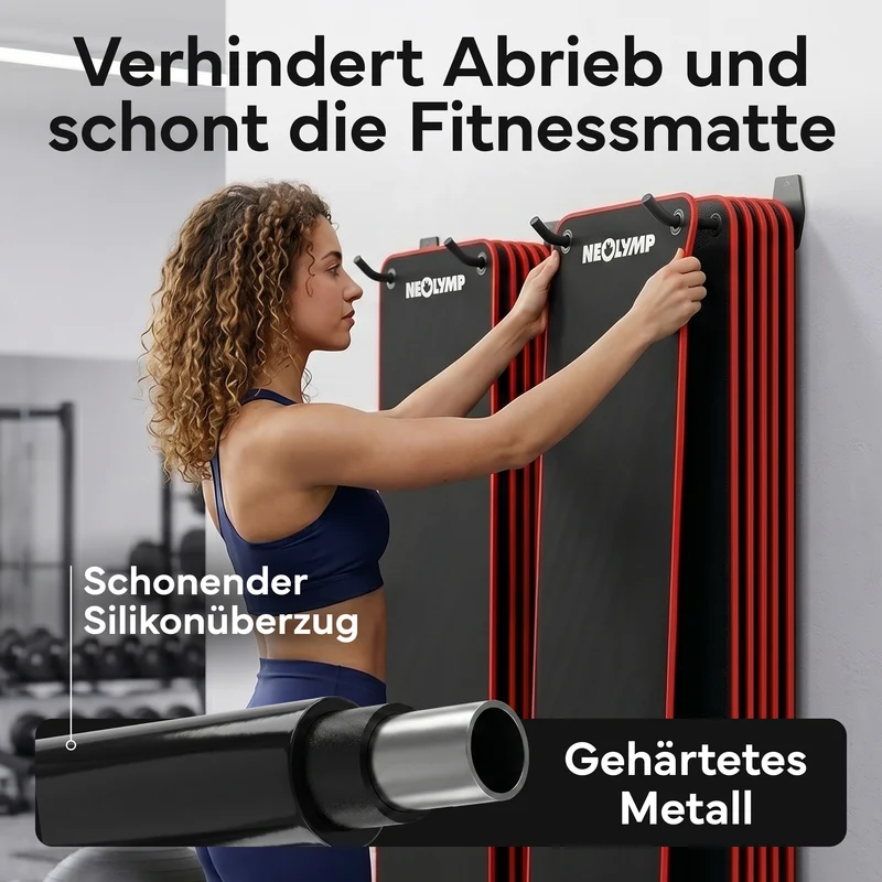 Wandhalterung 2er-Set - für Fitnessmatten mit Ösen