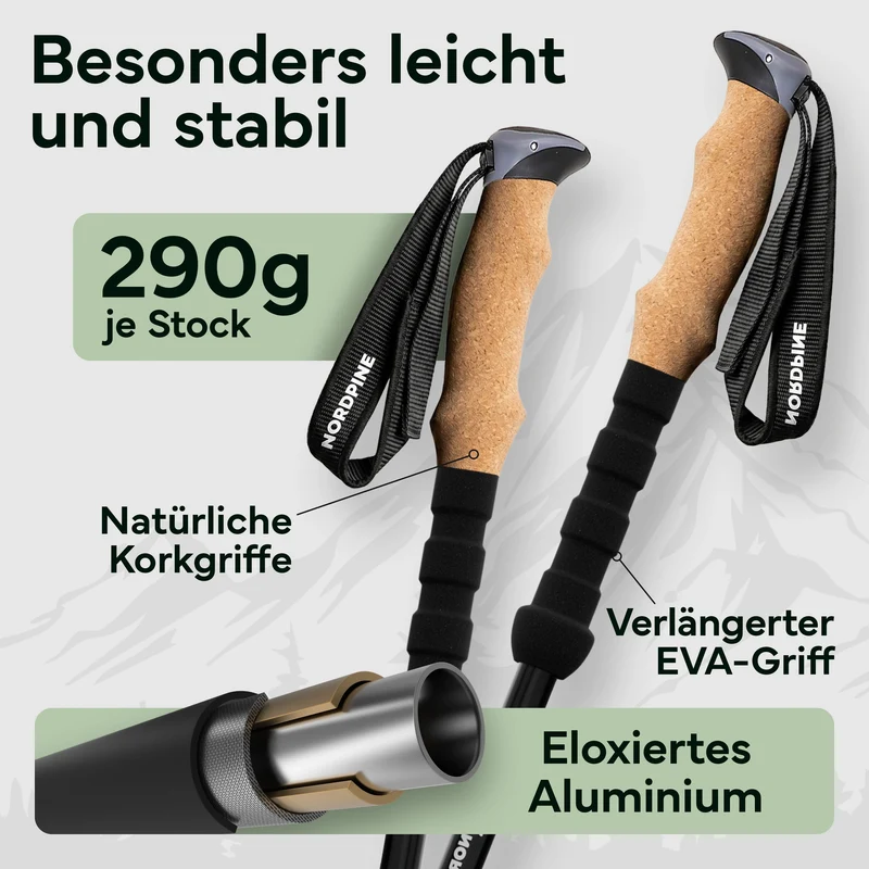 Teleskop Wanderstöcke aus Carbon / Aluminium
