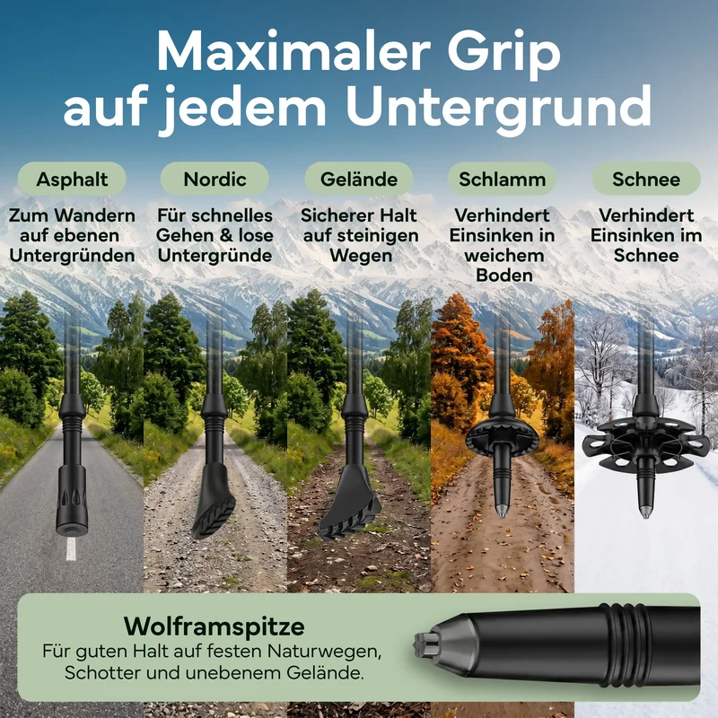 Teleskop Wanderstöcke aus Carbon / Aluminium