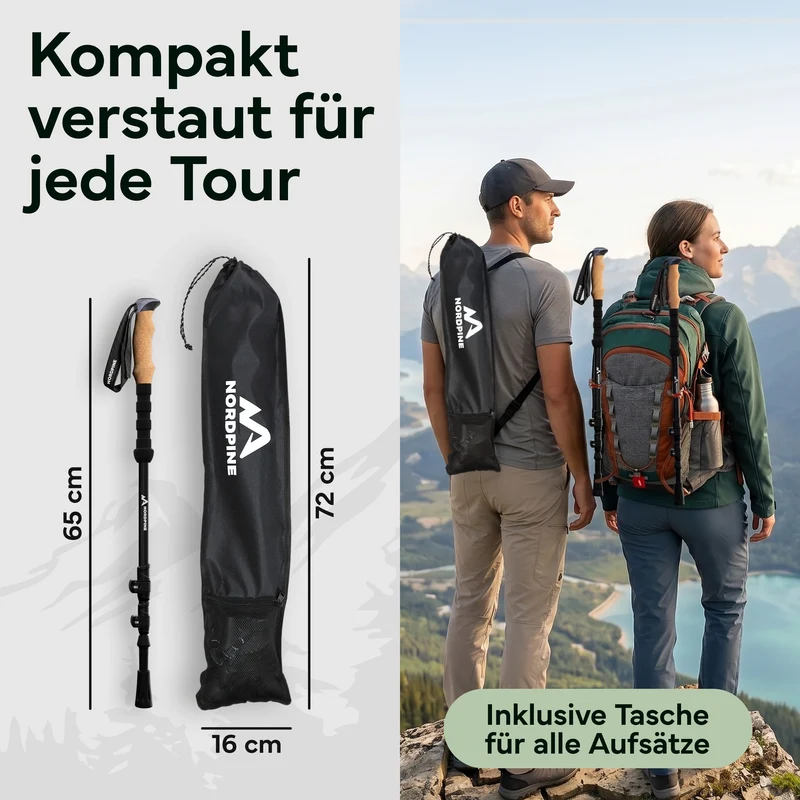 Teleskop Wanderstöcke aus Carbon / Aluminium