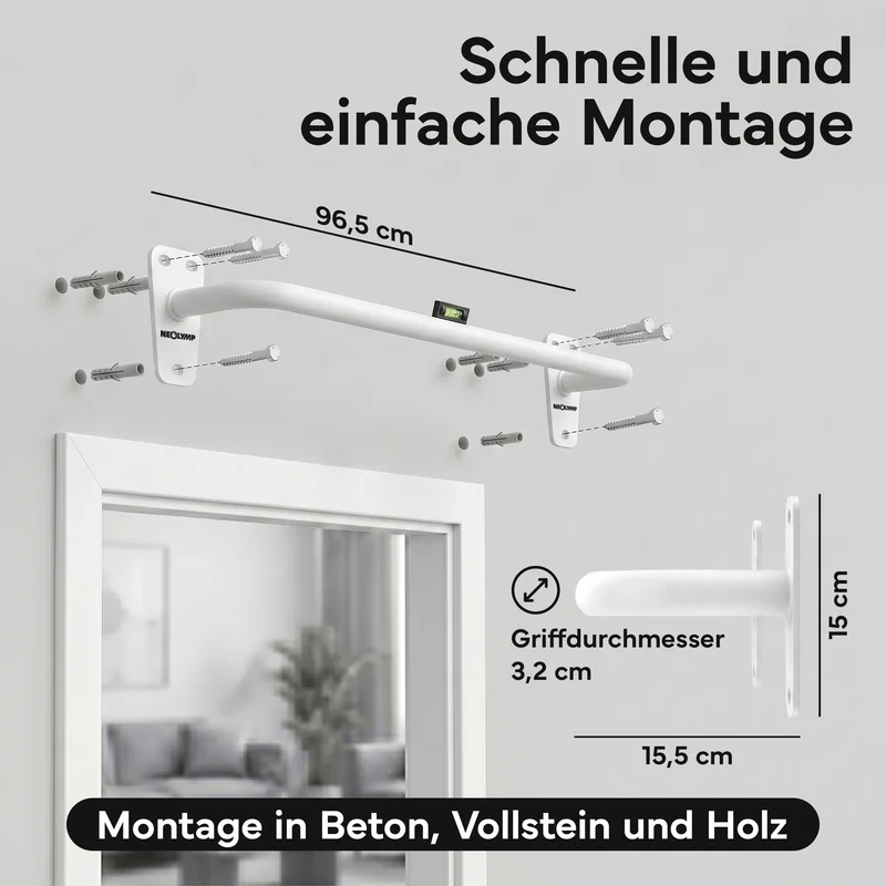 Klimmzugstange für Wandmontage, Pull Up Bar über der Tür
