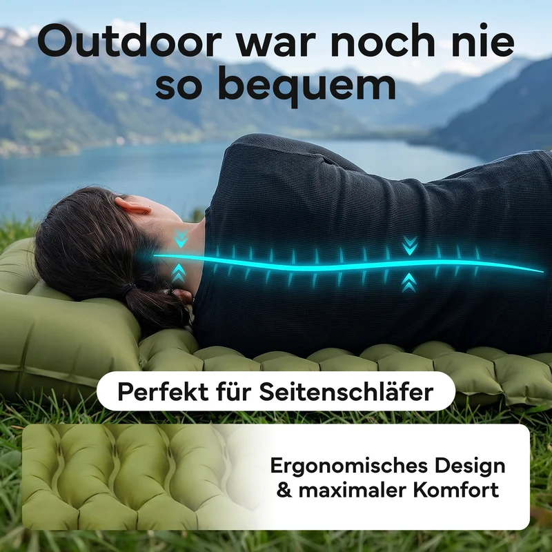 Isomatte Single - kombinierbar, integrierte Luftpumpe
