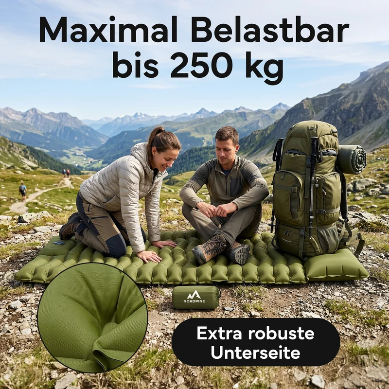 Isomatte Single - kombinierbar, integrierte Luftpumpe