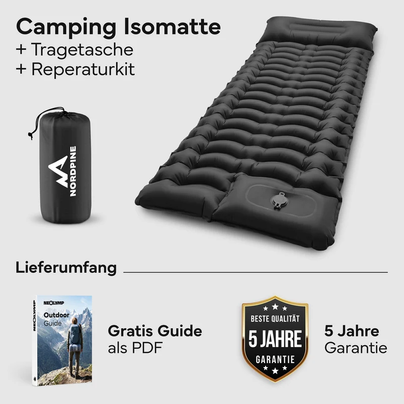 Isomatte Single - kombinierbar, integrierte Luftpumpe