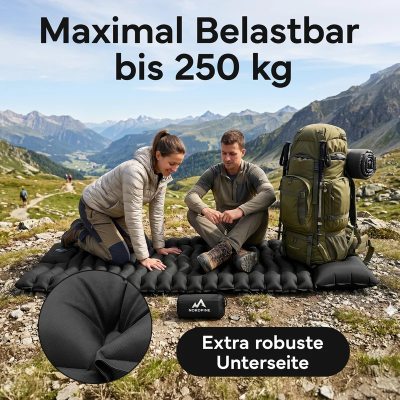 Isomatte Single - kombinierbar, integrierte Luftpumpe