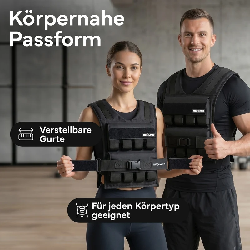 Verstellbare Gewichtsweste bis 20 kg, für Calisthenics