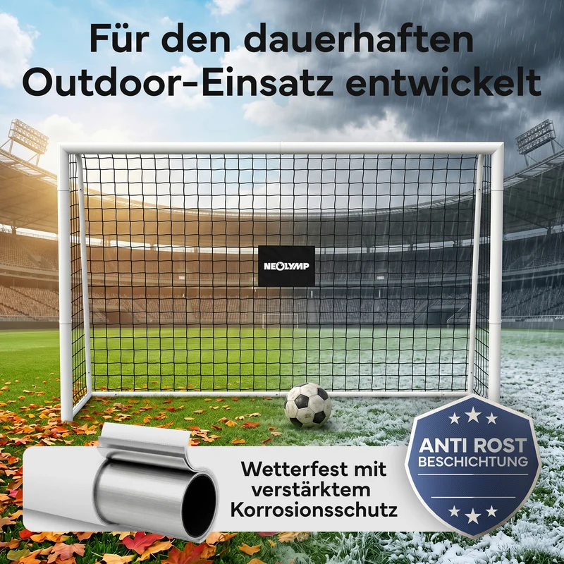 Fußballtor Stadion-Optik, Stahlrahmen, 3 Größen
