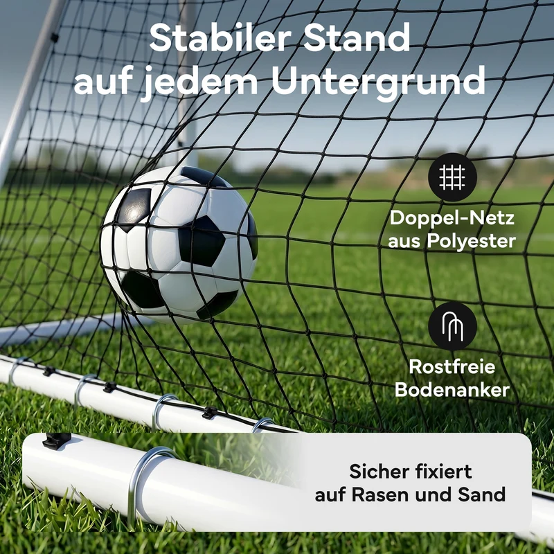 Fußballtor Stadion-Optik, Stahlrahmen, 3 Größen