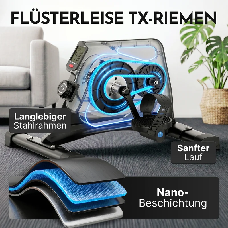 Pedaltrainer - ergonomischer Heimtrainer mit Zubehör
