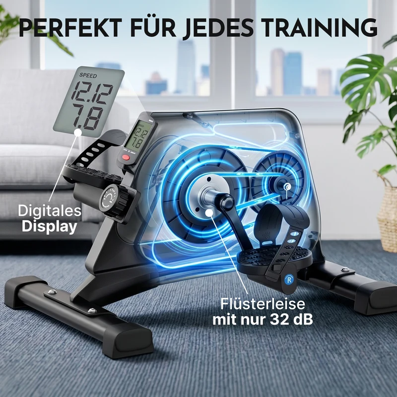 Pedaltrainer - ergonomischer Heimtrainer mit Zubehör