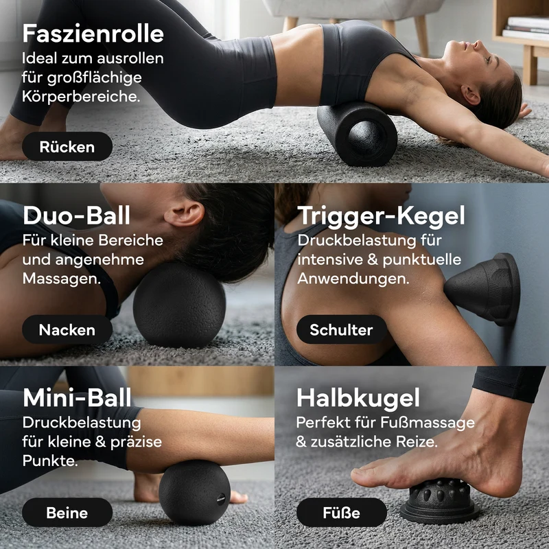 5-teiliges Faszienrollen Set