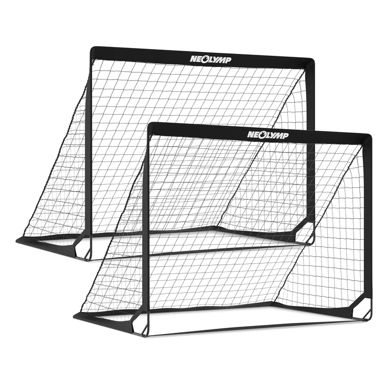 Fußballtore 2er Set in schwarz - mit Fiberglass, für Indoor & Outdoor