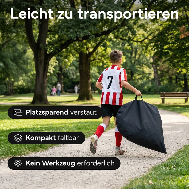 Fußballtore 2er Set in schwarz - mit Fiberglass, für Indoor & Outdoor