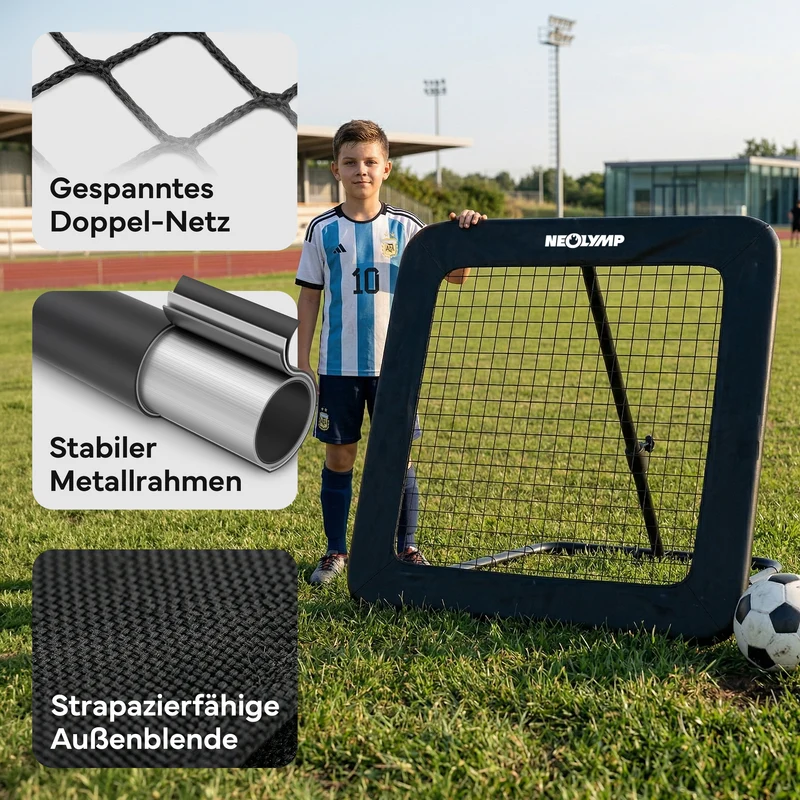 Fußball Rebounder Fußball in schwarz - Indoor & Outdoor Rückprallwand