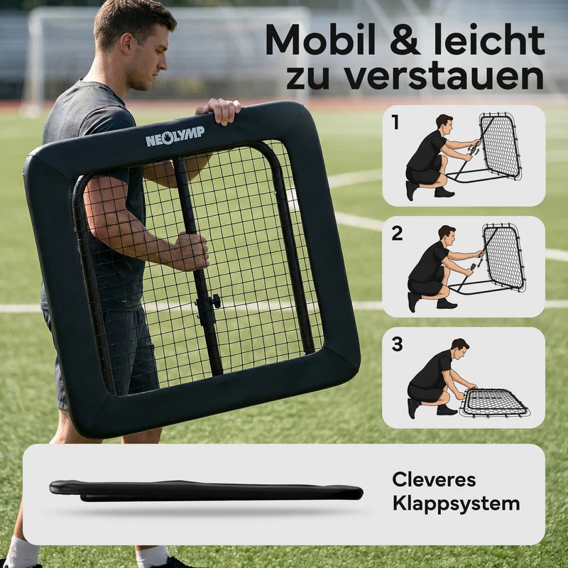 Fußball Rebounder Fußball in schwarz - Indoor & Outdoor Rückprallwand