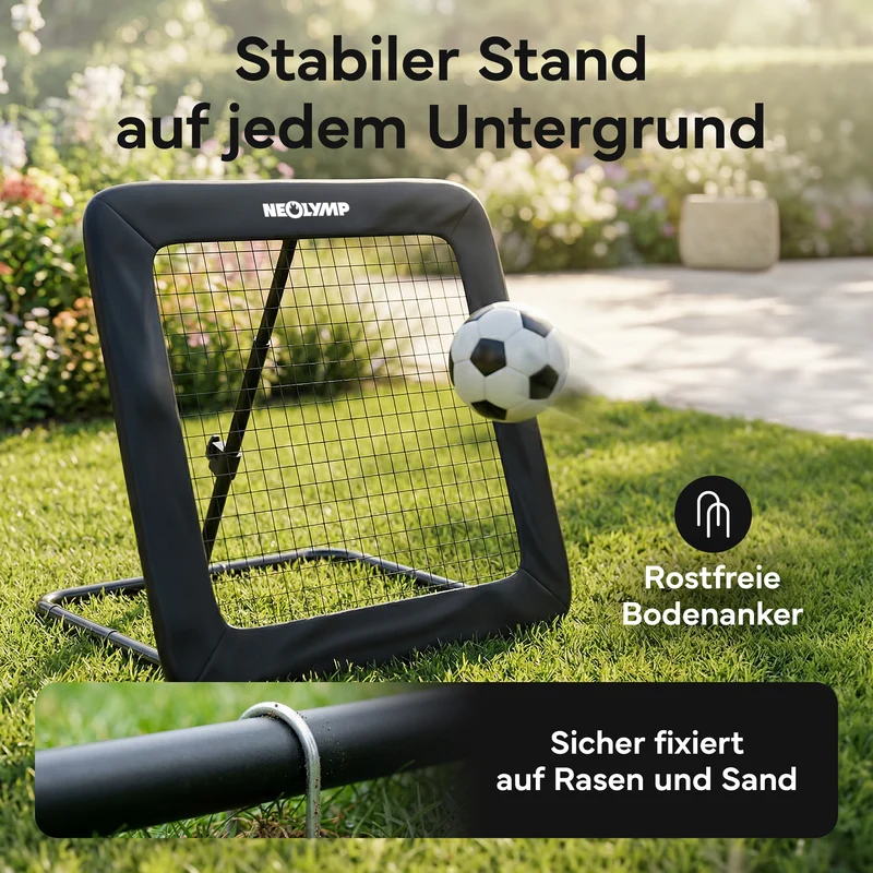 Fußball Rebounder Fußball in schwarz - Indoor & Outdoor Rückprallwand
