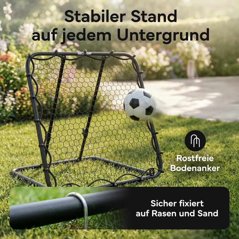 Fußball Rebounder Fußball in schwarz - Indoor & Outdoor Rückprallwand