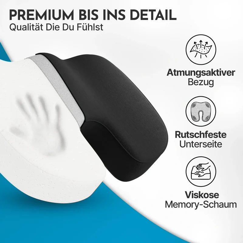 Ergonomisches Sitzkissen – 3 Härtegrade, mit Memory Foam