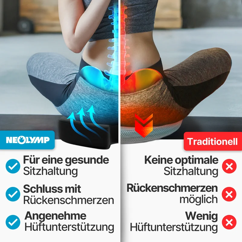 Ergonomisches Sitzkissen – 3 Härtegrade, mit Memory Foam