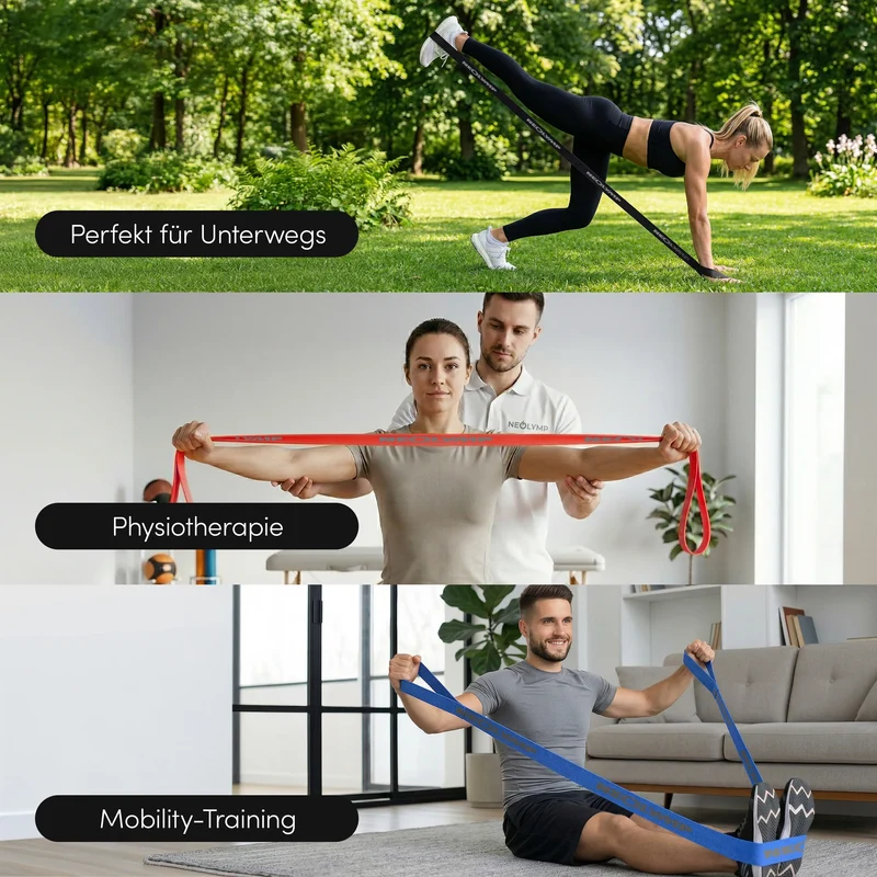 Resistance Bands aus Stoff - extra lang, 5 Stärken
