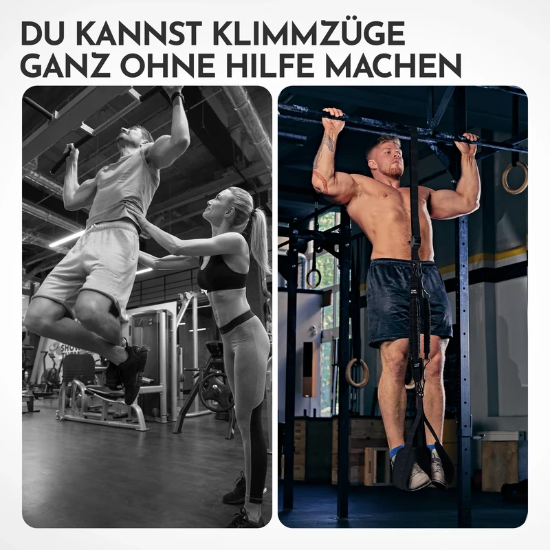 Klimmzughilfe - mit Fußschlaufen und 4-Bänder-System