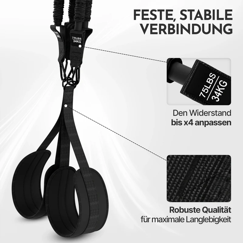 Klimmzughilfe - mit Fußschlaufen und 4-Bänder-System