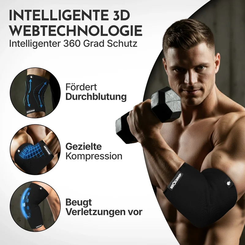 Ellenbogen-Bandagen - 2er Set, Größe S - XL
