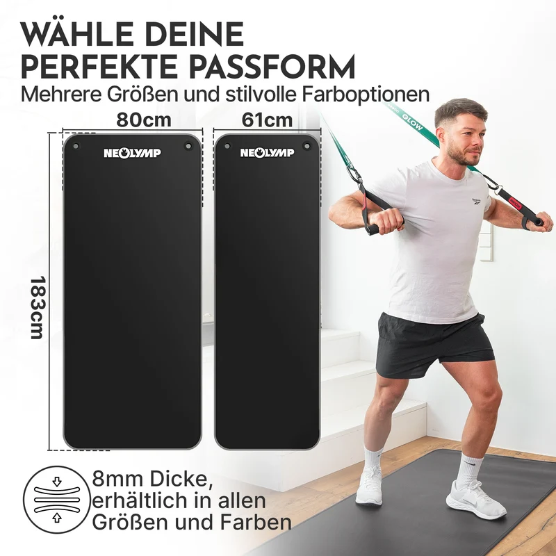 Fitnessmatte mit Ösen - extra dick und rutschfest