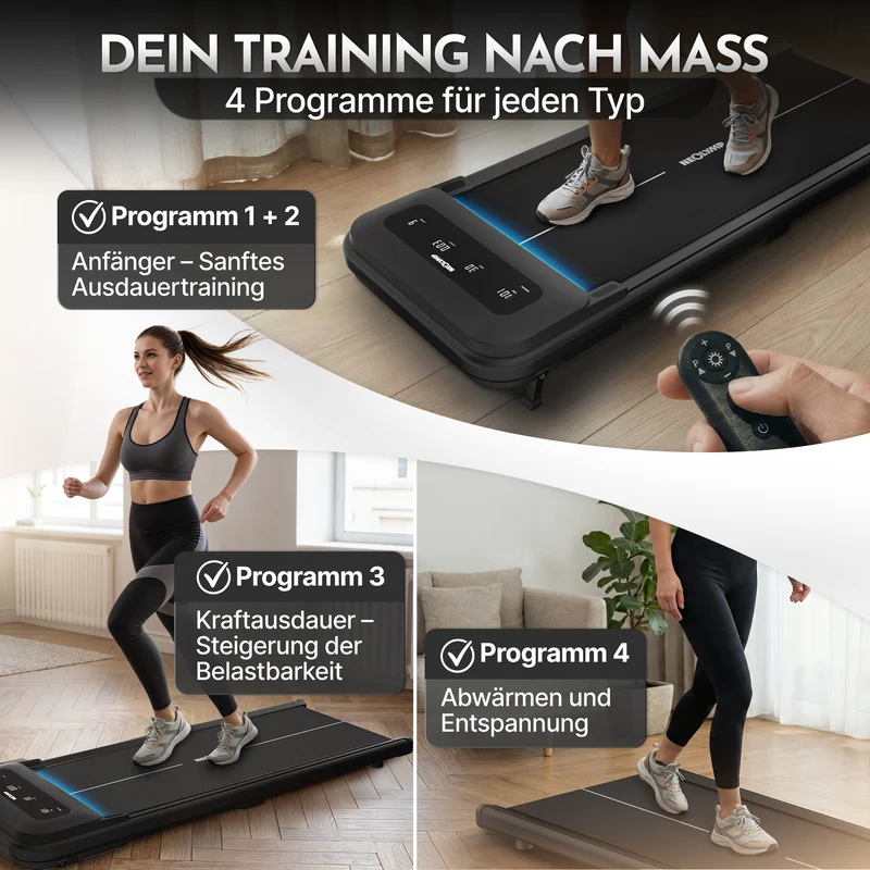 Premium Walking Pad bis 150 kg- mit bürstenlosem Motor, extra leise
