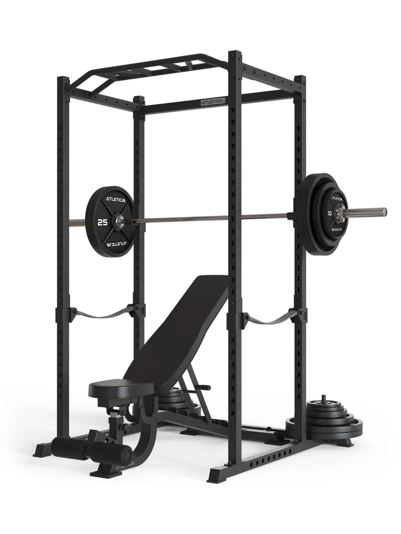 R5 Nolat SET | Power Rack | 100kg Iron Plates | Sigma Langhantel | B4 Leather | 213cm