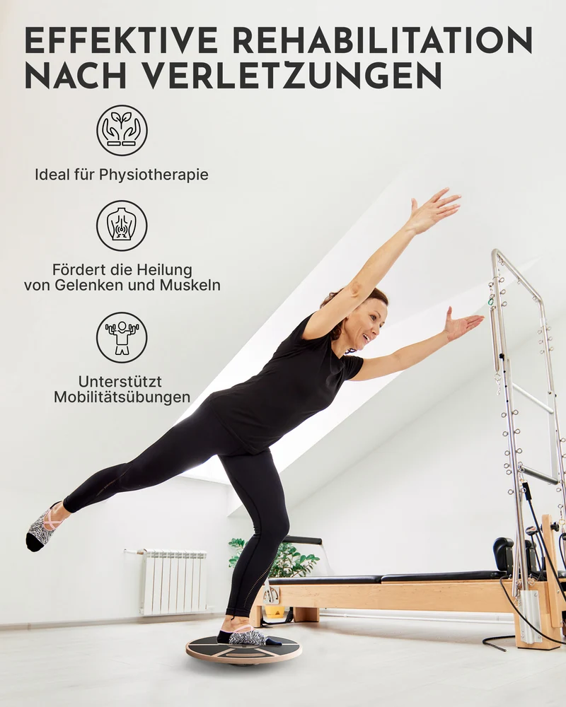 Balance-Pad aus Echtholz - mit Griffen