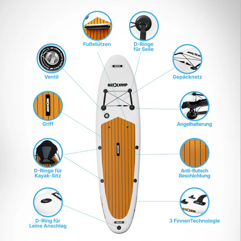 Stand-Up Paddle Board (SUP) + 13-teiliges Komplettset