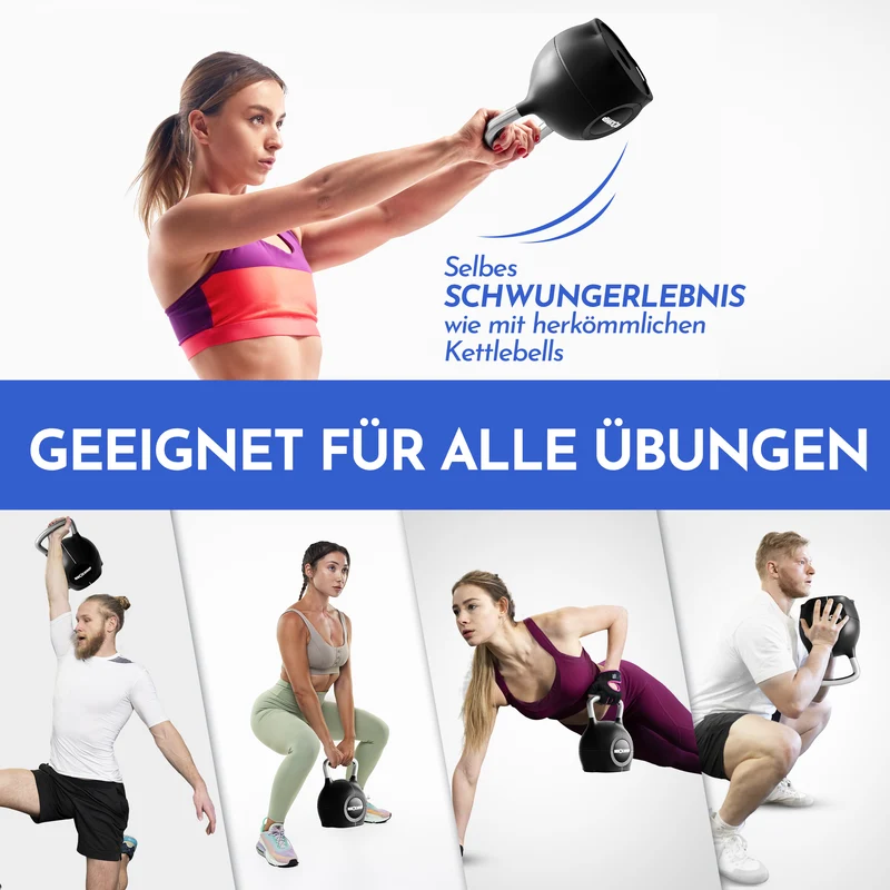 Kettlebell mit verstellbarem Gewicht (7 in 1) - bis 10 kg oder 20 kg