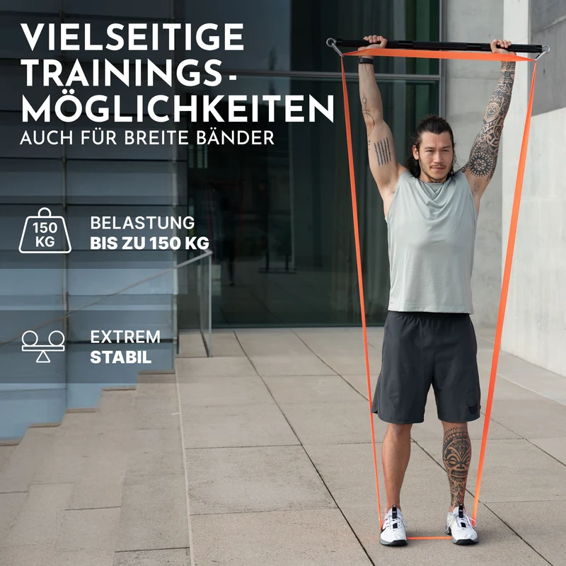 Bänderstange für Fitnessbänder - inkl. Karabiner