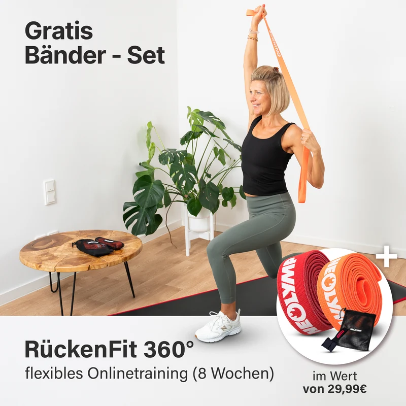 Online-Präventionskurs für den Rücken - mit gratis Fitnessbänder-Set
