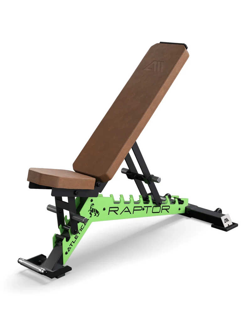 Raptor | Sponge | Leder Braun | Zahnplatte Electric Green