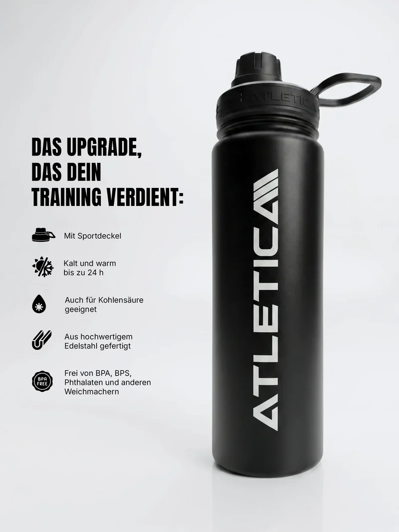 Trinkflasche aus Edelstahl | 710ml | Schwarz