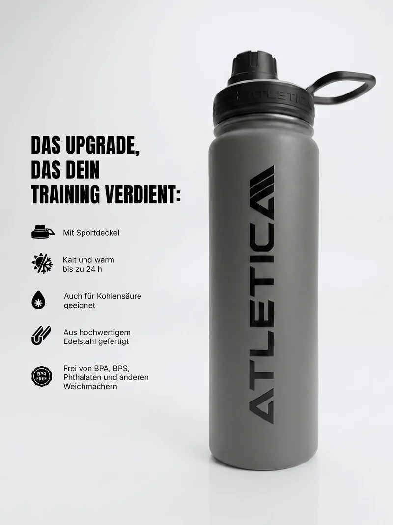 Trinkflasche aus Edelstahl | 710ml | Grau