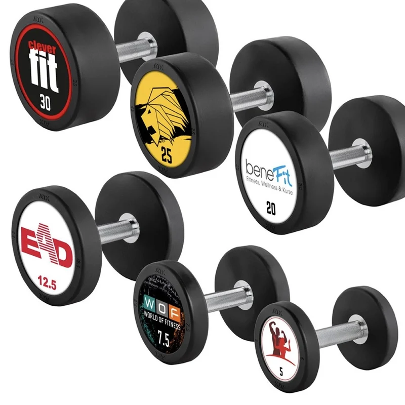 Rubber Dumbbell PRO-Style - mit Ihrem individuellen Logo - 2,5 – 60 kg / 2,5 kg Steigerung