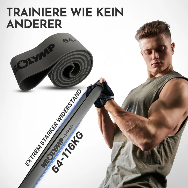 Heavy Resistance Bands aus Latex - grau