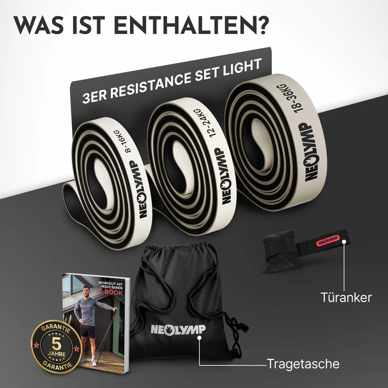 Heavy Resistance Bands aus Latex - grau