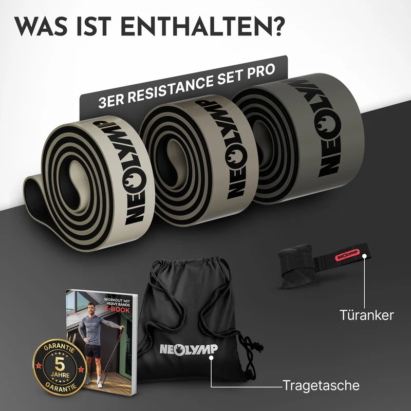Heavy Resistance Bands aus Latex - grau